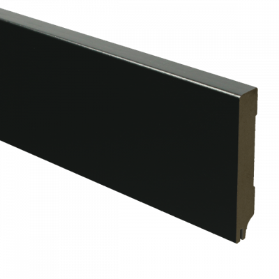 MDF Moderne plint 90x15 voorgelakt RAL9005 + uitsparing - lengte 240cm