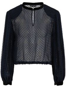 Emporio Armani blouse transparente à pois - Noir