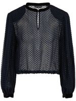 Emporio Armani blouse transparente à pois - Noir