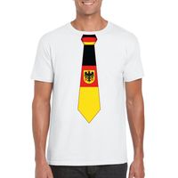 Wit t-shirt met Duitsland vlag stropdas heren