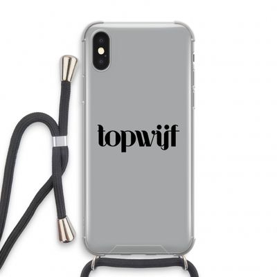 Topwijf Grijs Zwart: iPhone X Transparant Hoesje met koord