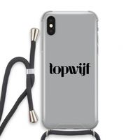 Topwijf Grijs Zwart: iPhone X Transparant Hoesje met koord