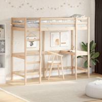 Hoogslaper met bureau massief grenenhout 80x200 cm