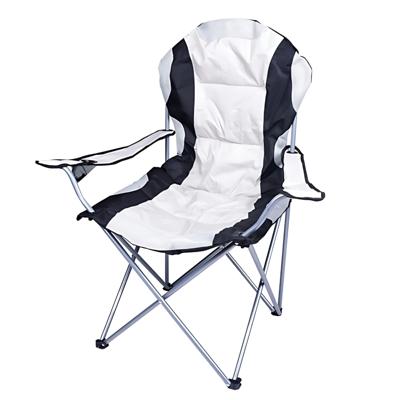 Gerimport camping klapstoel Madrid - Wit/Zwart - L90 x B56 x H105 cm