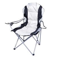 Gerimport camping klapstoel Madrid - Wit/Zwart - L90 x B56 x H105 cm