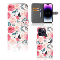 iPhone 15 Pro Max Hoesje Butterfly Roses - thumbnail