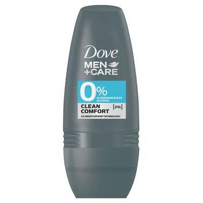 Dove MEN+CARE 0% CLEAN COMFORT Mannen Rollerdeodorant 50 ml 1 stuk(s)