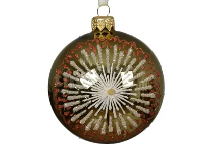 Kerstbal Glas Glitter Ø8cm Rozemarijn Groen