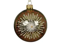 Kerstbal Glas Glitter Ø8cm Rozemarijn Groen