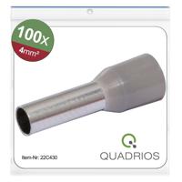 Quadrios 22C430 Adereindhulzen 4 mm² Deels geïsoleerd Grijs 1 set(s)