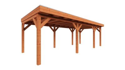 Trendhout plat dak traditioneel overkapping 780x335x260 cm geschaafd Douglashout - zaag- en bouwpakket- Plat dak- - Trendhout