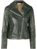 Alaïa Pre-Owned veste de moto à effet usé - Vert - thumbnail