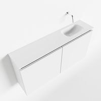 Toiletmeubel Mondiaz Ture | 100 cm | Meubelkleur Talc | Eden wastafel Talc Rechts | Zonder kraangat