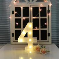 Digit 4 vorm decoratie licht droge batterij aangedreven warm wit staande opknoping vakantie licht
