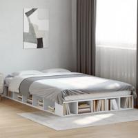 Bedframe massief hout wit 120x200 cm