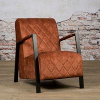 Tower Living Fauteuil 'Villa' Velvet, kleur Koper