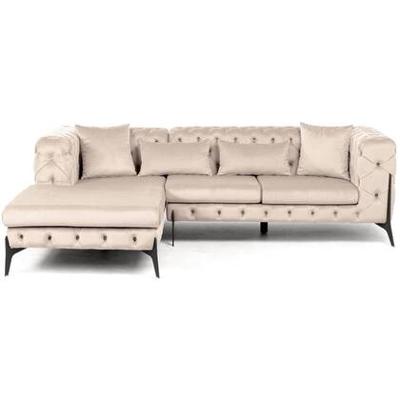 Kare Hoekbank Bellissima Velvet Taupe Left