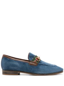 Gucci mocassins en cuir à détail de mors - Bleu