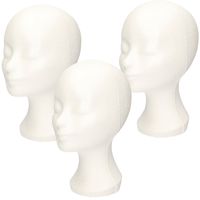 Etalage materiaal paspop hoofden wit 30 cm 3 stuks