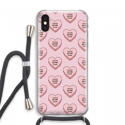 Chicks before dicks: iPhone XS Max Transparant Hoesje met koord