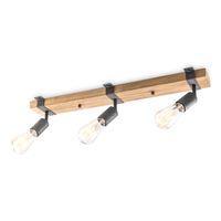 Light depot - plafondlamp Denton 3L - hout / burned metal - Outlet - thumbnail