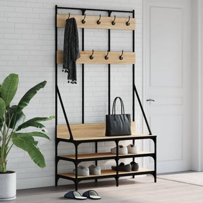 VidaXL Kledingrek met schoenenrek 100x40x184 cm sonoma eikenkleurig