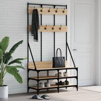VidaXL Kledingrek met schoenenrek 100x40x184 cm sonoma eikenkleurig