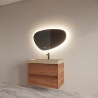 Badmeubelset BWS Riga Met Lako Wastafel Cappuccino 80 cm Walnoot Boss & Wessing