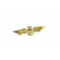Piloten/Vliegeniers verkleed broche goud 7 cm - thumbnail