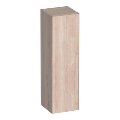 Brauer Inspire - Hoge Kast - 120 cm - 1 Deur - Greeploos - Linksdraaiend - Lamellen Eiken Wit