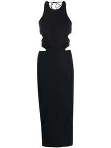 Amazuìn robe mi-longue à dos ouvert - Noir