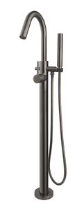Vrijstaande badkraan Wiesbaden Caral | Hoogte uitloop 108 cm | Draaibare uitloop | Mengkraan | Rond | Gun metal