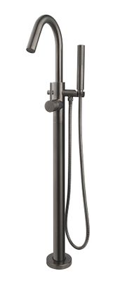 Vrijstaande badkraan Wiesbaden Caral | Hoogte uitloop 108 cm | Draaibare uitloop | Mengkraan | Rond | Gunmetal PVD