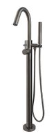Vrijstaande badkraan Wiesbaden Caral | Hoogte uitloop 108 cm | Draaibare uitloop | Mengkraan | Rond | Gun metal