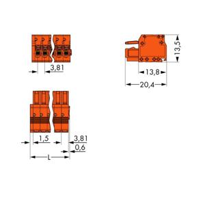 WAGO 2734-202 Female behuizing (kabel) 2734 Totaal aantal polen: 2 Rastermaat: 3.81 mm Inhoud: 200 stuk(s)