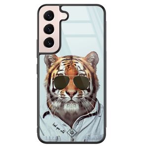 Samsung Galaxy S22 glazen hardcase - Tijger wild