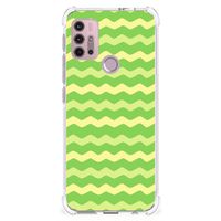 Motorola Moto G30 | G20 | G10 Doorzichtige Silicone Hoesje Waves Green