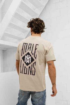 Malelions Gothic Tile T-Shirt Heren Beige - Maat XS - Kleur: Beige | Soccerfanshop
