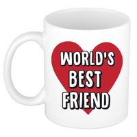 Bellatio Decorations Cadeau koffiemok voor beste vriend of vriendin - Worlds Best Friend - 300 ml - feest mokken - thumbnail
