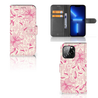 iPhone 13 Pro Hoesje Pink Flowers - thumbnail
