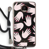 Hands pink: Motorola Moto Z Force Transparant Hoesje met koord