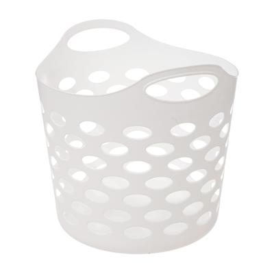 Flexibele wasmand/opbergmand - rond - wit - 82 liter - D39 x H54 cm