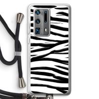 Zebra pattern: Huawei P40 Pro Plus Transparant Hoesje met koord