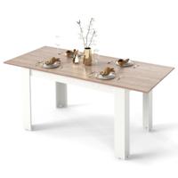 Uitschuifbare eettafel Moderne Keukentafel met Verstelbaar Tafelblad L-Vormige Poten Ruimtebesparend Meubilair in Industriële Stijl Naturel