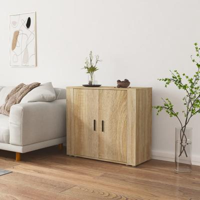 Dressoir 80x33x70 cm bewerkt hout sonoma eikenkleurig