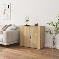Dressoir 80x33x70 cm bewerkt hout sonoma eikenkleurig