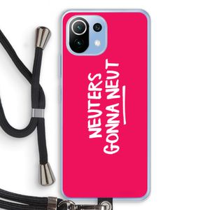Neuters (roze): Xiaomi Mi 11 Lite Transparant Hoesje met koord