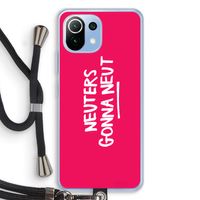 Neuters (roze): Xiaomi Mi 11 Lite Transparant Hoesje met koord Neuters (roze): Xiaomi Mi 11 Lite Transparant Hoesje met koord