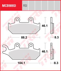 TRW Remblokken, en remschoenen voor de moto, MCB909RSI Sinter competitie offroad