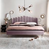 Artistiq Bed 'Harrell' Velvet, 140 x 200cm, kleur Roze